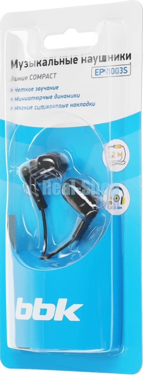 Проводные наушники BBK EP-1003S черный, вкладыши