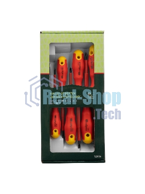 Набор отверток Сибртех диэлектрических до 1000в тестер crv двухкомпонентные рукоятки (7 шт.)