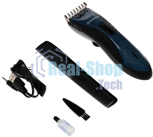 Машинка для стрижки Sakura SA-5175BL-U аккум 3-18 мм Soft Touch USB