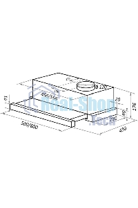 Вытяжка телескопическая HOMSair Flat 50 белый, 50 см, 520 куб. м/ч, 47 дБ