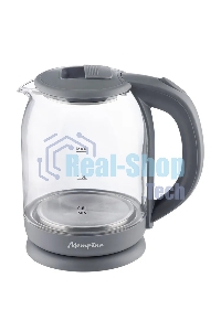 Чайник электрический МАТРЕНА MA-007 1.8 л,стекло/пластик, серый (105225)