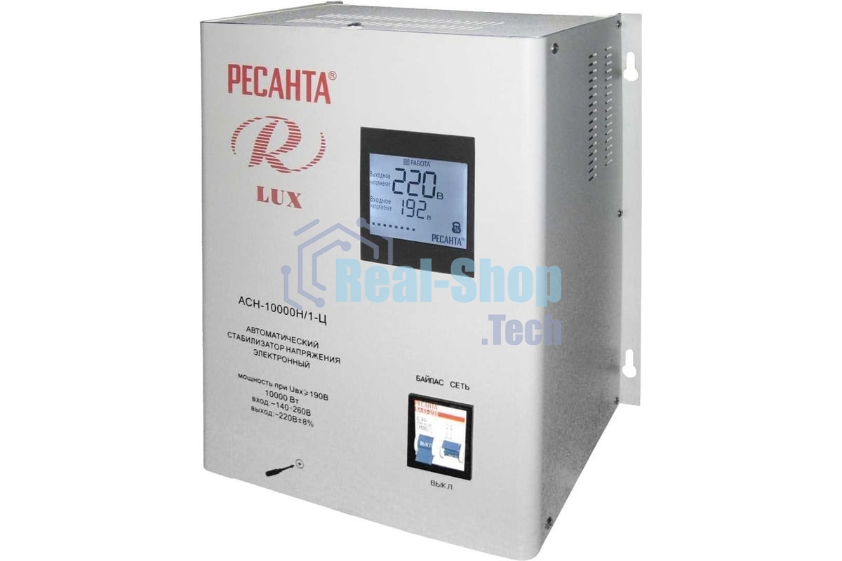 Стабилизатор напряжения Ресанта АСН-10000Н/1-Ц электронный однофазный серый