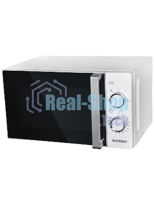 Микроволновая печь Oursson MM2009/WH белый/черный, 20 л, 700 Вт, переключатели - поворотный механизм