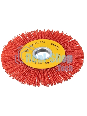 Щетка для УШМ Denzel 125 мм, плоская, нейлоновая щетина, посадка 22,2 мм