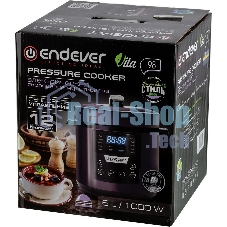 Мультиварка-скороварка Endever Vita 98 черный/сливовый, 6.0 л, 1000 Вт, сенсор, 12 программ