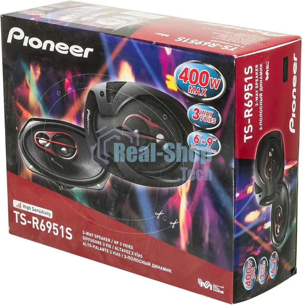 Колонки автомобильные Pioneer TS-R6951S 400Вт 4Ом 15x23см (6x9дюйм) (ком.:2кол.) коаксиальные трехполосные