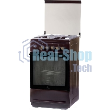 Плита Газовая Flama N FG 24239 B коричневый (стеклянная крышка) реш.чугун