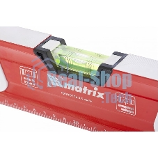 Уровень Matrix алюминиевый, магнит фрезеров 3 глазка 2 комп, рукоятки, 1200 мм