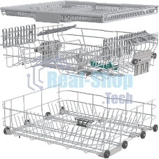 Встраиваемая посудомоечная машина Gorenje GS643D90X, серебристая с черным, 59.9 см, 16 компл., 46 дБ, класс A+++