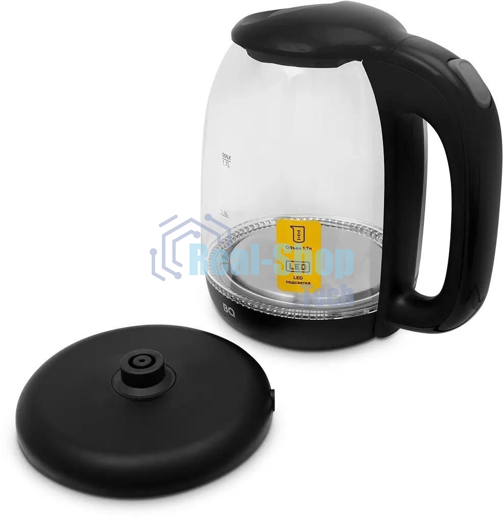 Чайник электрический BQ KT1830G, 2200Вт, 1.7л, черный