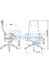 Кресло руководителя Бюрократ CH-608/BLACK TW-01 TW-11 черный, спинка сетка, искусст. кожа/ткань