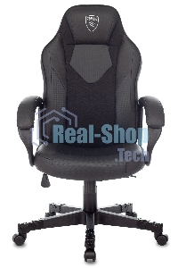 Кресло игровое Zombie GAME 17 черный, текстиль/эко.кожа, крестовина пластик