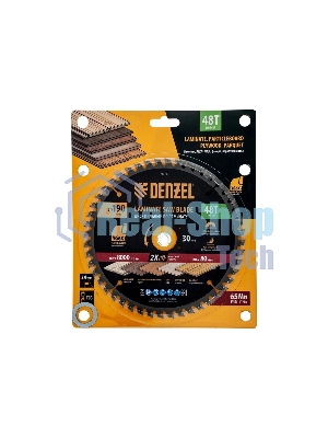Пильный диск по ламинату Denzel ф190 х 30 мм, 48 зубьев