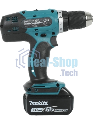 Дрель-шуруповерт Makita DDF453RFE, 18 В, 3 Ач, 42 Нм, щеточный