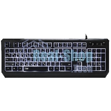 Клавиатура проводная Qumo office BASE K59, 104 клавиши, подсветка белого цвета, плетеный кабель, golden USB