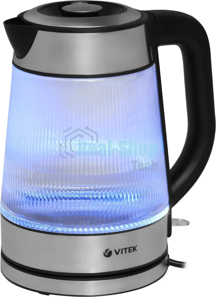 Чайник электрический Vitek VT-7017, 1.8л, 2200Вт, прозрачный, корпус: стекло
