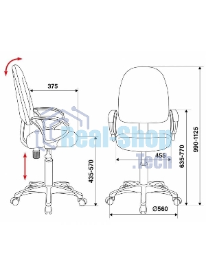 Кресло Бюрократ CH-1300/T-15-21 черный, экокожа, 120 кг, механизм качания