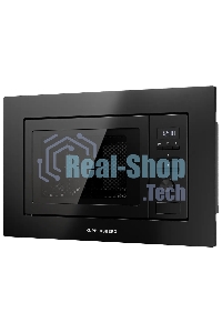 Встраиваемая микроволновая печь Kuppersberg HMW 621 B, объем 20 л, мощность 800 Вт, 5 уровней мощности, гриль, 8 автоматических программ, размораживание, кнопочное управление/утапливаемый поворотный переключатель, черный