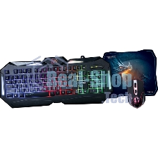 Игровой комплект Qumo Spirit Of Wisdom, клавиатура мышь проводная, оптическая коврик