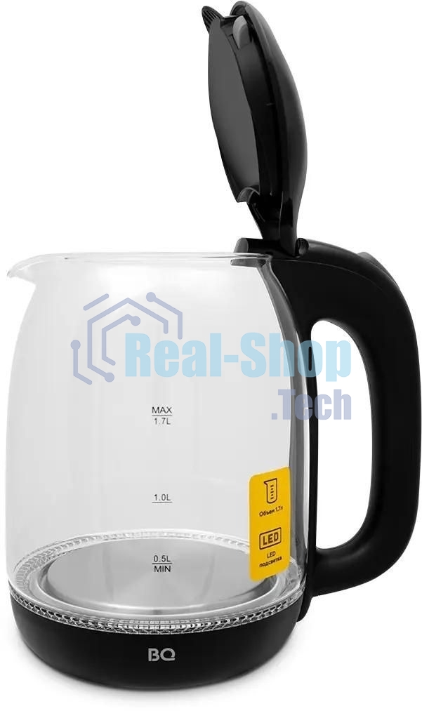 Чайник электрический BQ KT1830G, 2200Вт, 1.7л, черный