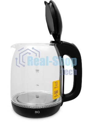 Электрочайник BQ KT1830G черный, 1.7 л, 2200 Вт, скрытый нагревательный элемент