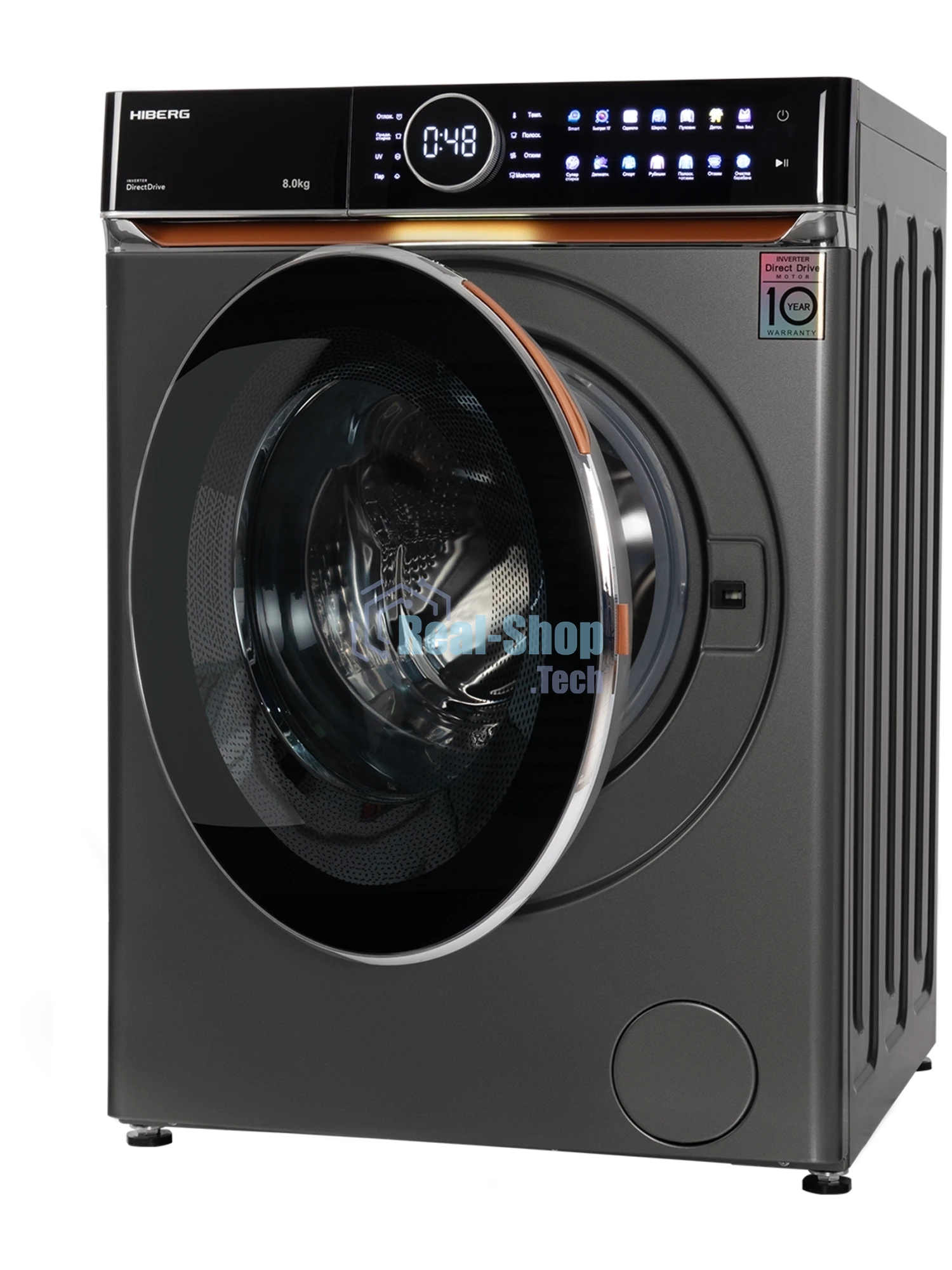 Стиральная машина HIBERG i-DDQ10 - 814 Sd Темно-серый загр. фронтальная макс.: 8 кг 1400 об/мин класс: А+++