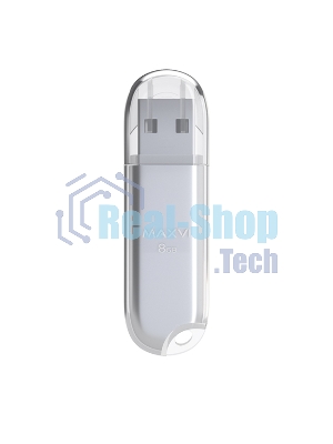 Флешка USB Maxvi P1 (FD8GBUSB20C10P1 silver), 8Gb, USB 2.0, R/W 12/5, серебристый