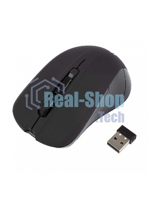 Мышь беспроводная HIPER HOMW-101, 1000-1600 dpi, оптический, 4 кнопки, Soft-touch покрытие, USB-приемник, 2,4 ГГц, батарея 1хАА, черный (HOMW-101)