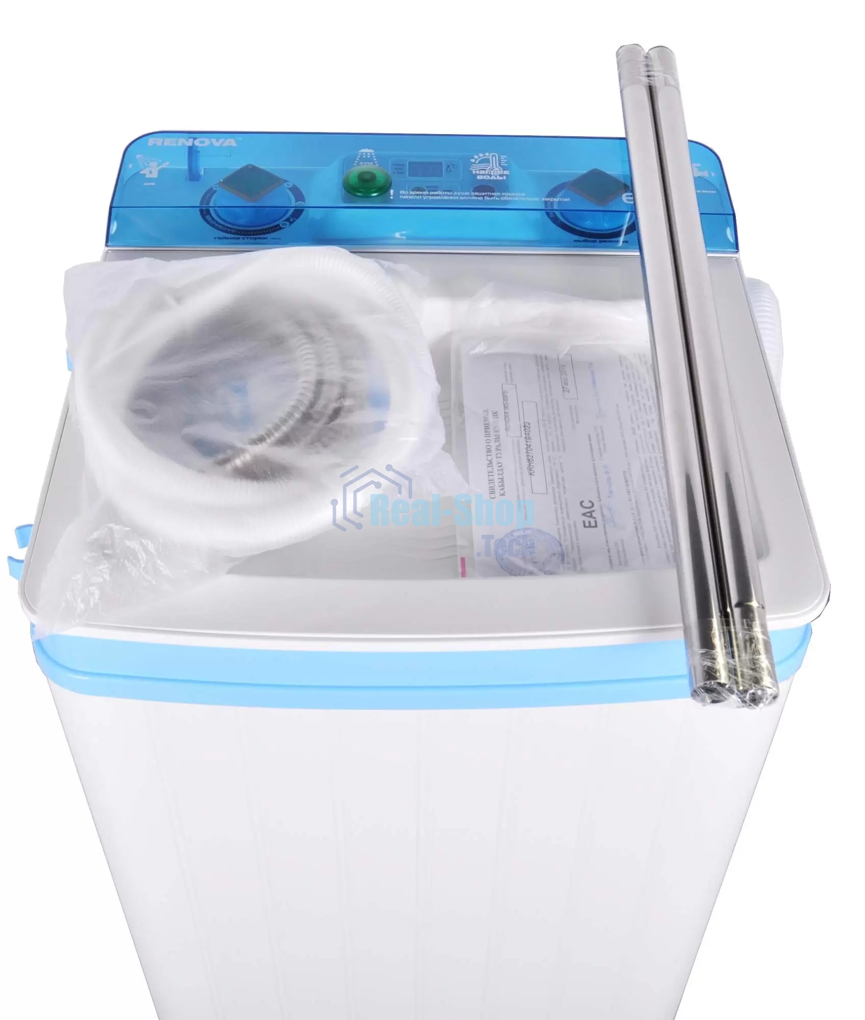 Стиральная машина Renova WS-65PE (LITE) белый, загрузка вертикальная 6,5 кг, отжима нет, класс: А