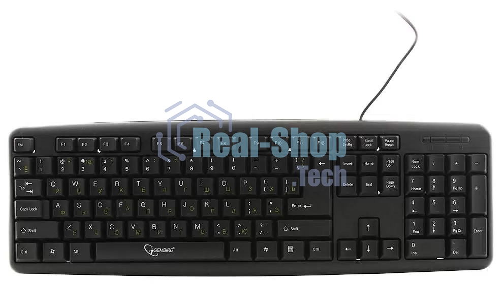 Клавиатура проводная Gembird KB-8320U-BL, USB, черный