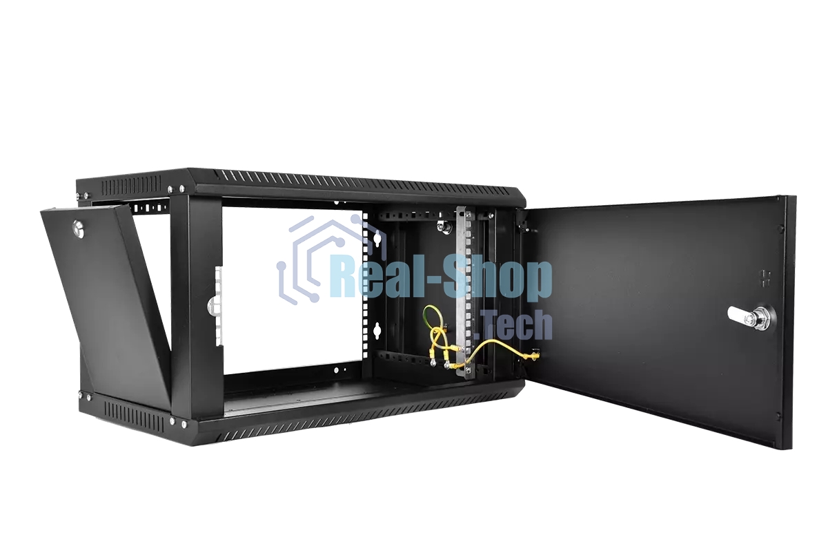 Шкаф телекоммуникационный настенный разборный ЦМО ЭКОНОМ 9U (600 x 520) дверь металл, черный (ШРН-Э-9.500.1-9005)