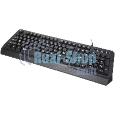 Клавиатура проводная Qumo office BASE K59, 104 клавиши, подсветка белого цвета, плетеный кабель, golden USB