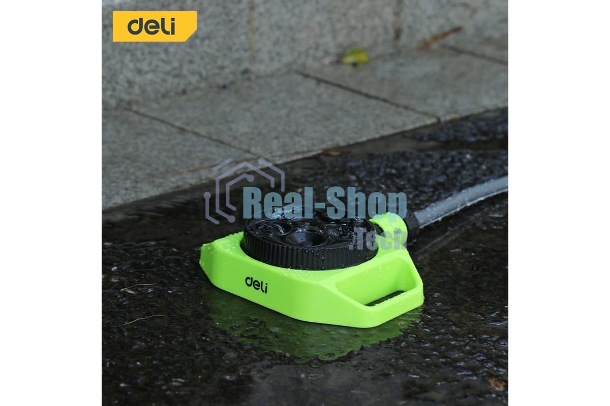 Дождеватель-разбрызгиватель круговой 5-ти позиционный Deli DL581300 5 режимов распыления, площадь орошения до 310кв.м, диаметр шланга 3/4