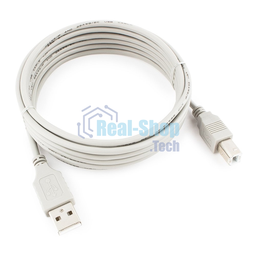Кабель USB2.0 Cablexpert CC-USB2-AMBM-10-N, AM/BM, медь, 3.0м, пакет