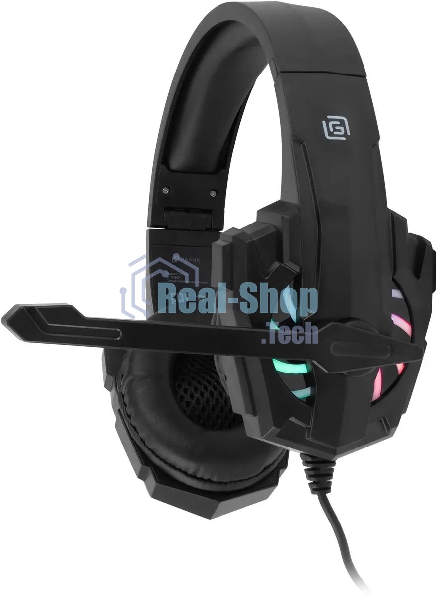 Гарнитура проводная с микрофоном Оклик HS-L355G черный 1.8м мониторные оголовье (1939807)