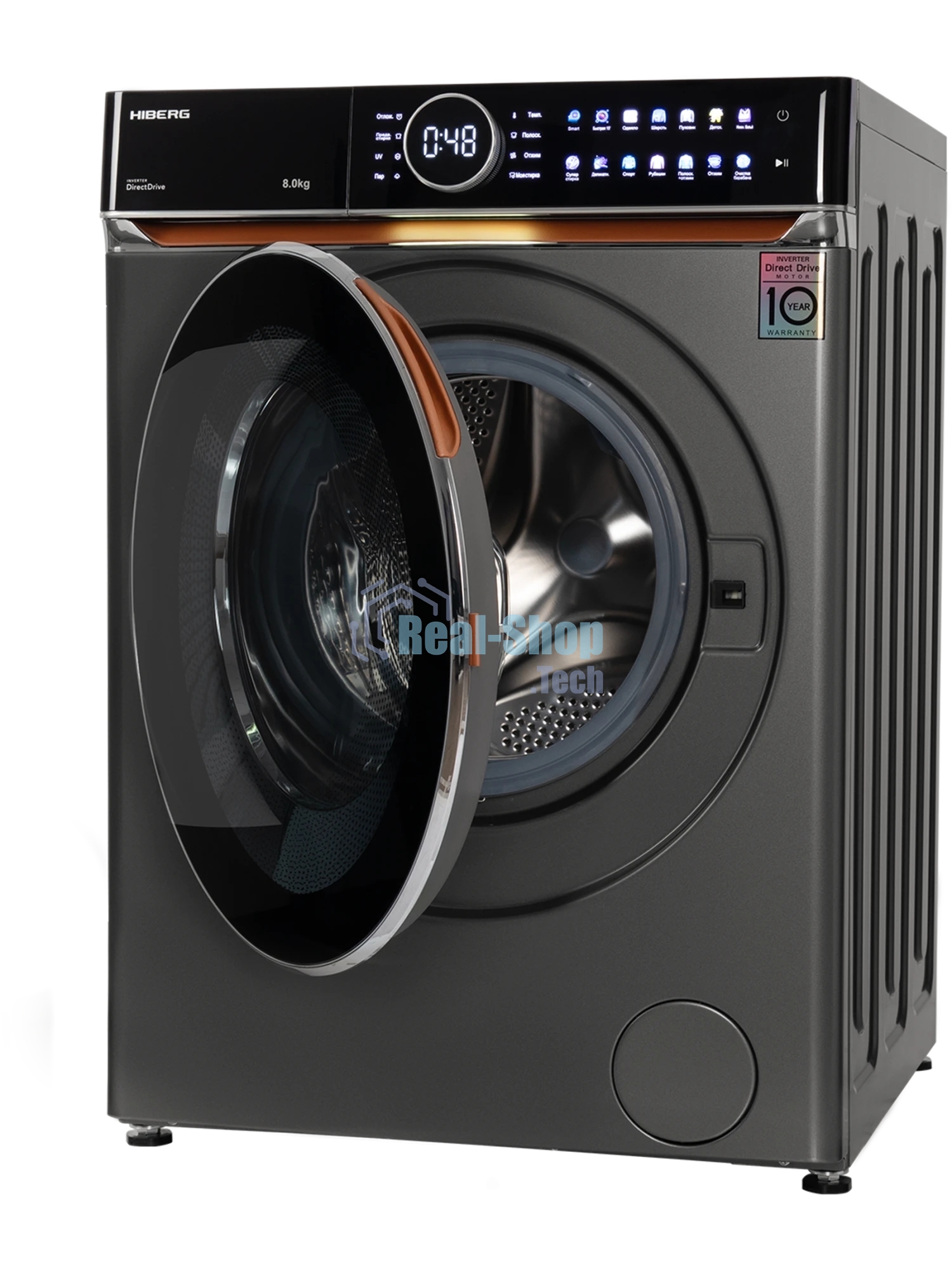 Стиральная машина HIBERG i-DDQ10 - 814 Sd Темно-серый загр. фронтальная макс.: 8 кг 1400 об/мин класс: А+++