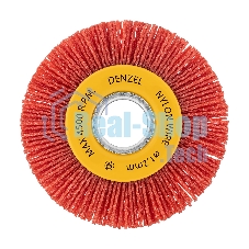 Щетка для УШМ Denzel 100 мм, плоская, нейлоновая щетина, посадка 22,2 мм