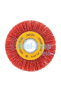 Щетка для УШМ Denzel 100 мм, плоская, нейлоновая щетина, посадка 22,2 мм