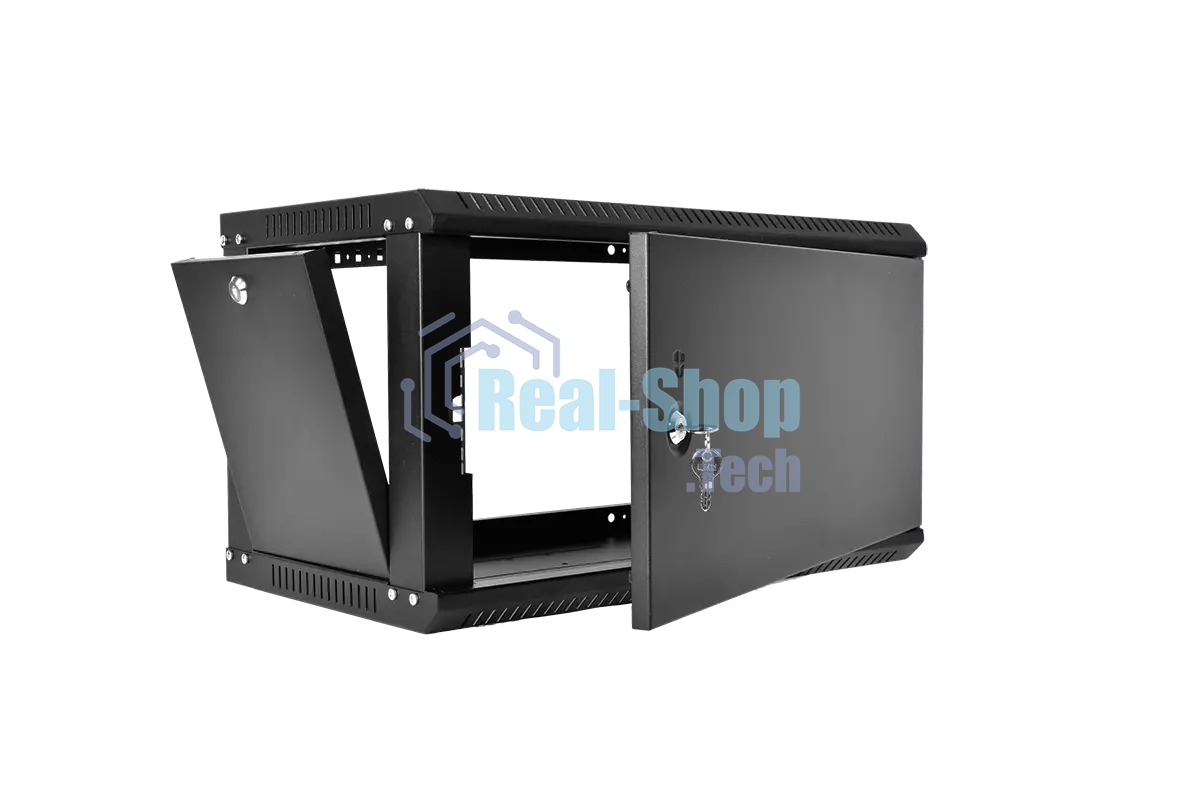 Шкаф телекоммуникационный настенный разборный ЦМО ЭКОНОМ 9U (600 x 520) дверь металл, черный (ШРН-Э-9.500.1-9005)