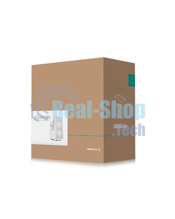 Компьютерный корпус Deepcool CH360 WH без БП, боковое окно (закаленное стекло), 2x140мм ARGb LED вентилятор спереди и 1x120мм ARGb LED вентилятор сзади, белый, mATX