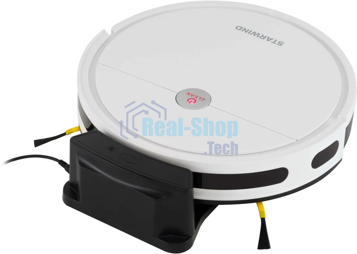 Робот-пылесос Starwind SRV4575 белый, 15 Вт, 2000 мА·ч Li-Ion, уборка влажная/сухая, пылесборник контейнер 0.3 л