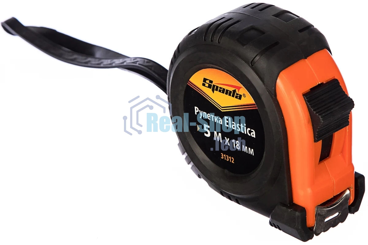 Рулетка Sparta elastica 5 мх18 мм обрезиненный корпус