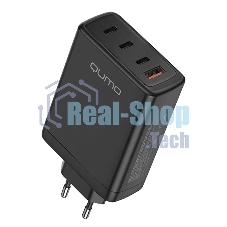 Сетевое зарядное устройство Qumo Energy Charger GaN PD 100 Вт, USB-A + 3 USB Type-C, (0100), черный