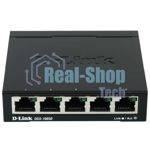 Коммутатор D-Link DGS-1005D, 5×1 Гбит/с, неуправляемый