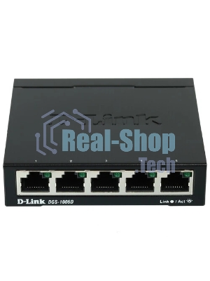 Коммутатор D-Link DGS-1005D, 5×1 Гбит/с, неуправляемый