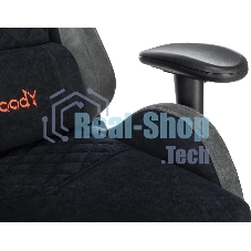 Кресло игровое эргономичное A4Tech Bloody GC-580 черный/серый искусственная замша с подголов. крестов.