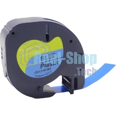 Картридж ленточный Cactus CS-LT-91205 черный шрифт, синий фон (12 мм, 4 м) для Dymo Letra Tag LT-100H