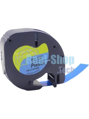 Картридж ленточный Cactus CS-LT-91205 черный шрифт, синий фон (12 мм, 4 м) для Dymo Letra Tag LT-100H