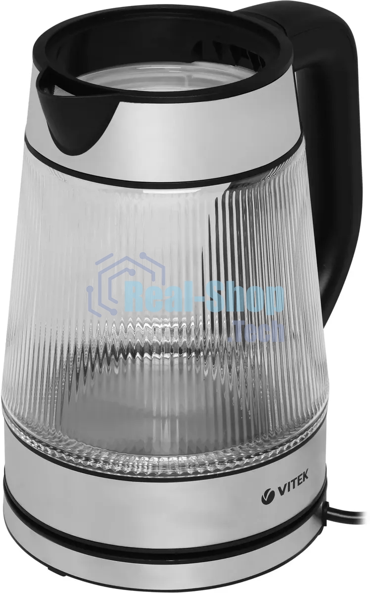 Чайник электрический Vitek VT-7017, 1.8л, 2200Вт, прозрачный, корпус: стекло