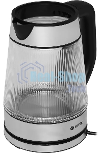 Чайник электрический Vitek VT-7017, 1.8л, 2200Вт, прозрачный, корпус: стекло